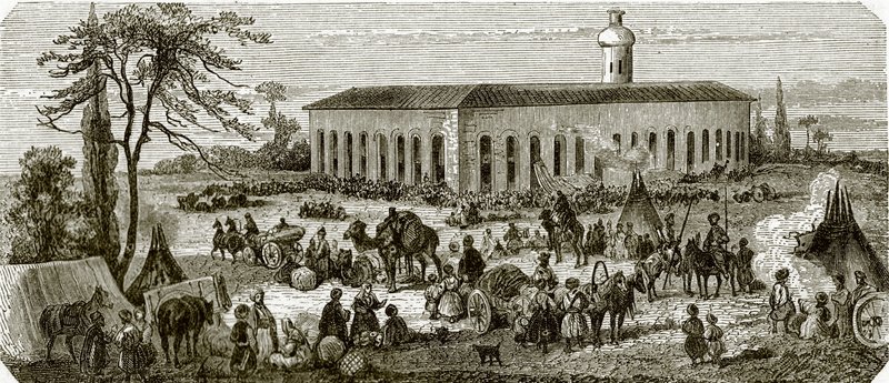 Bazaar och mässa i Nertchinsk-Ryssland i Asien av English School