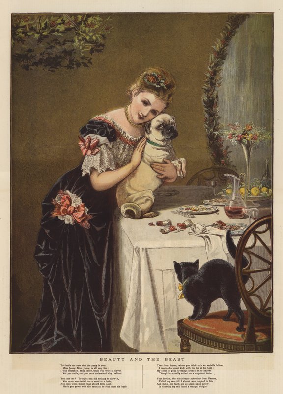 Skönheten och odjuret (chromolitho) av English School