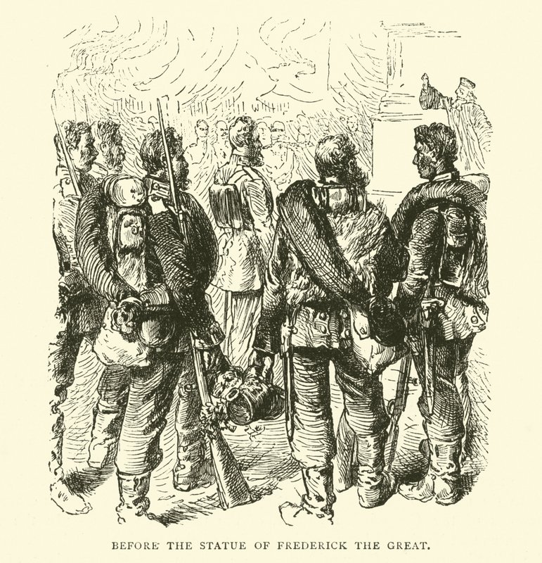 Före statyn av Fredrik den store, maj 1871 av English School
