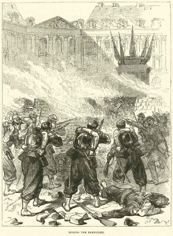 Bakom barrikaden, april 1871 av English School