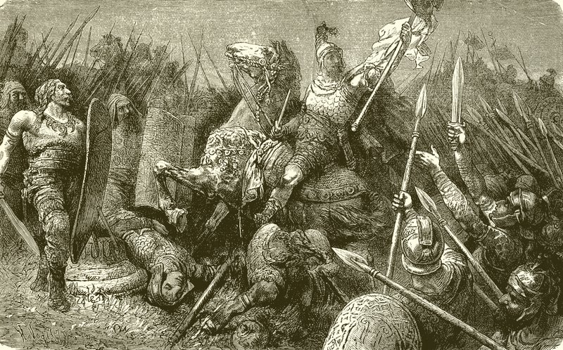 Belisarius leder den romerska armén mot goterna av English School