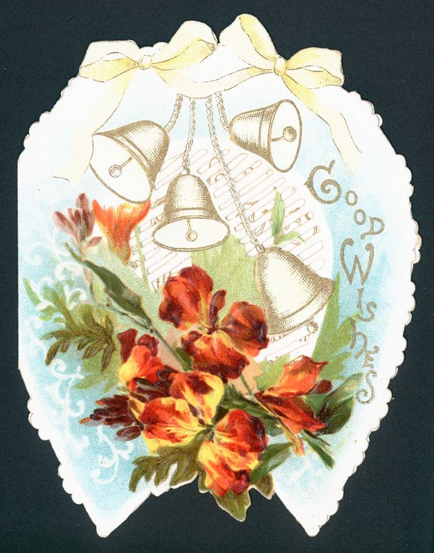 Klockor och blommor på hästsko, kort av English School