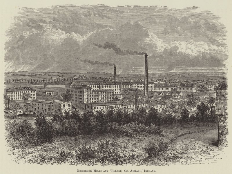 Bessbrook Mills and Village, County Armagh, Irland (gravyr) av English School