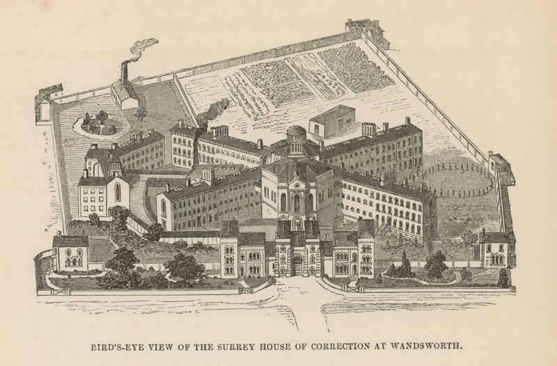 Fågelperspektiv av Surrey House of Correction av English School