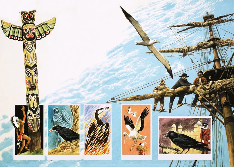 Fåglar av illa omen, inklusive albatross, torn och fenix av English School