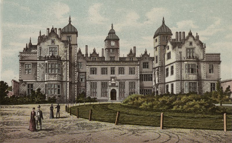 Birmingham: Aston Hall (färg litho) av English School