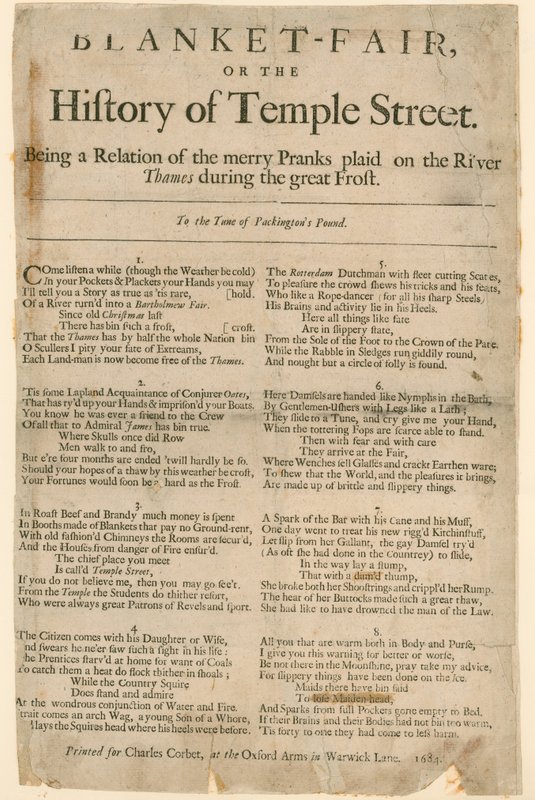 Filtmässa. Dikt om Frost Fair 1684 av English School