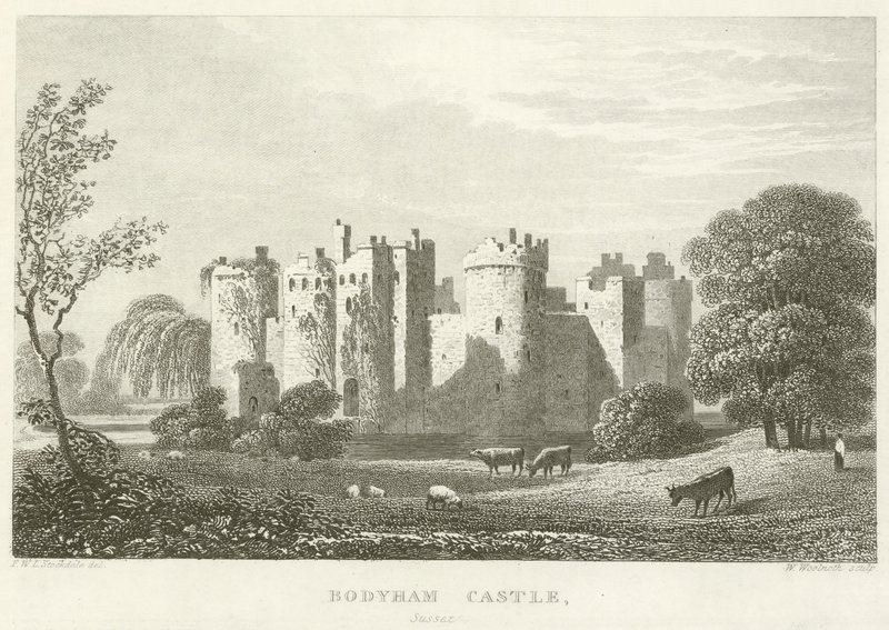 Bodyham Castle, Sussex (gravyr) av English School