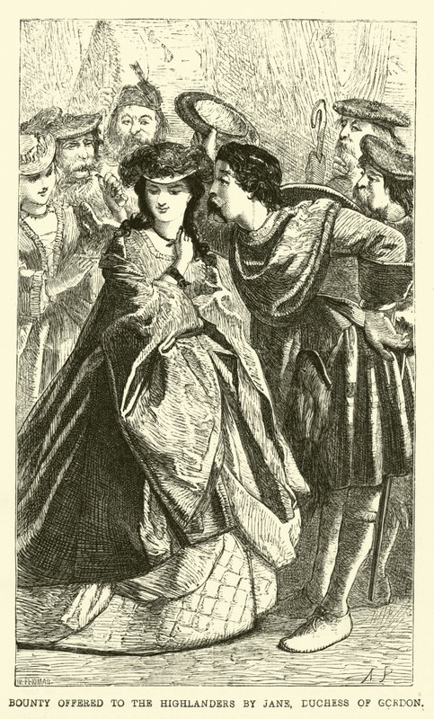 Bounty som erbjuds till Highlanders av Jane, hertiginnan av Gordon av English School