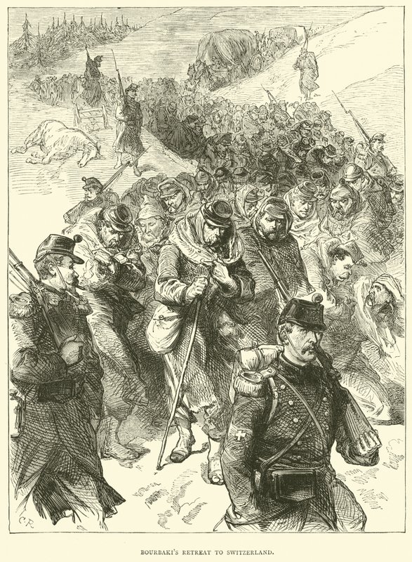 Bourbakis retirerar till Schweiz, januari 1871 av English School