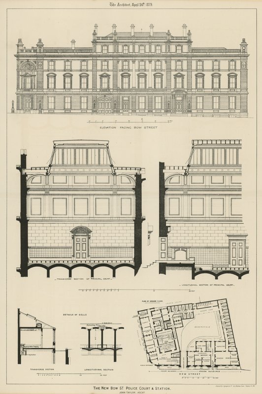 Bow Street polisdomstol och station av English School