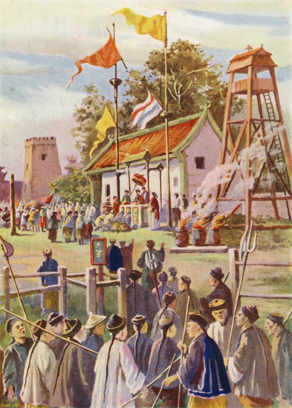 Boxare på väg till en militärpostering, Kina av English School