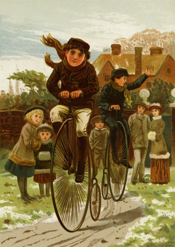 Pojkar på cyklar av English School