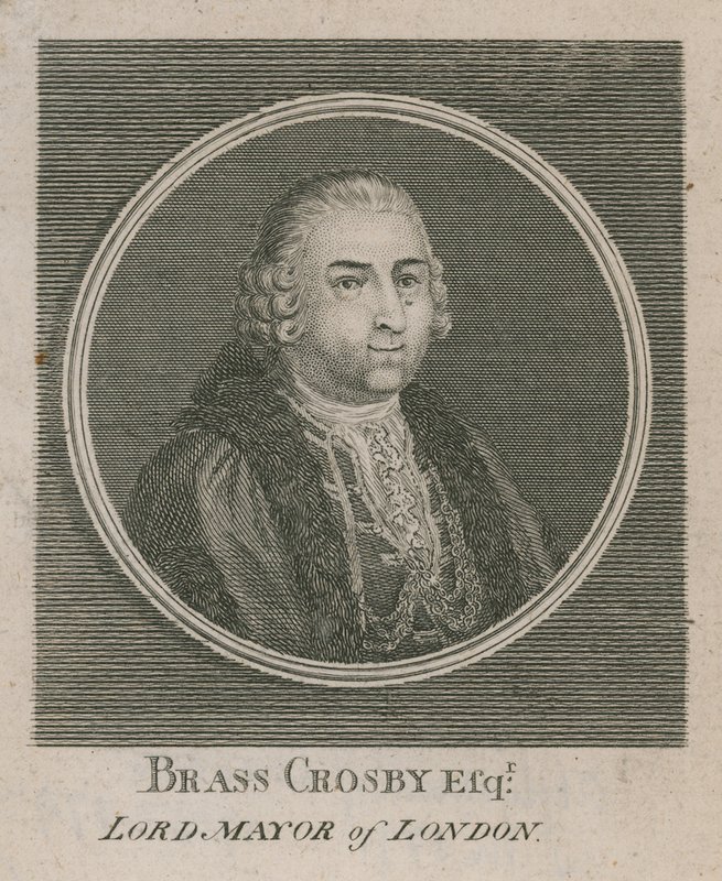 Brass Crosby, borgmästare i London 1765 av English School