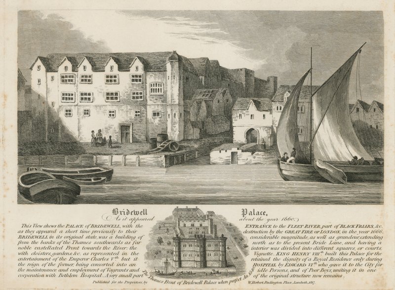 Bridewell Palace som det såg ut omkring år 1660 av English School