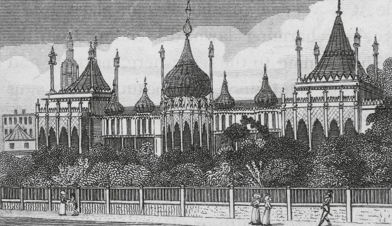 Paviljongen i Brighton (gravyr) av English School