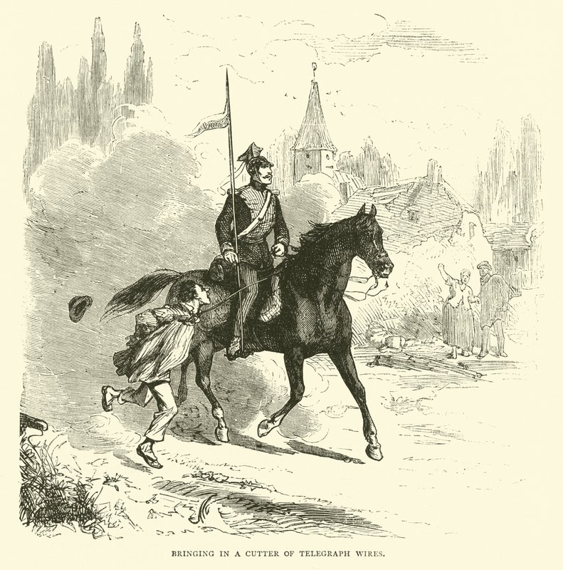 Införande av en skärare av telegraftrådar, september 1870 av English School