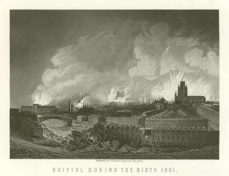 Bristol under upploppen 1831 av English School