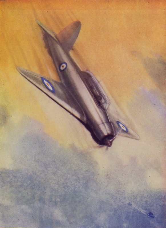 Brittiska Blackburn Skua dykbombplan av Fleet Air Arm (färg litho) av English School