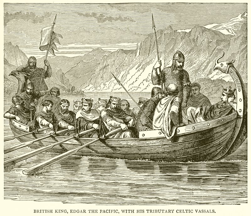 Den brittiske kungen Edgar the Pacific med sina biflodskeltiska vasaller av English School