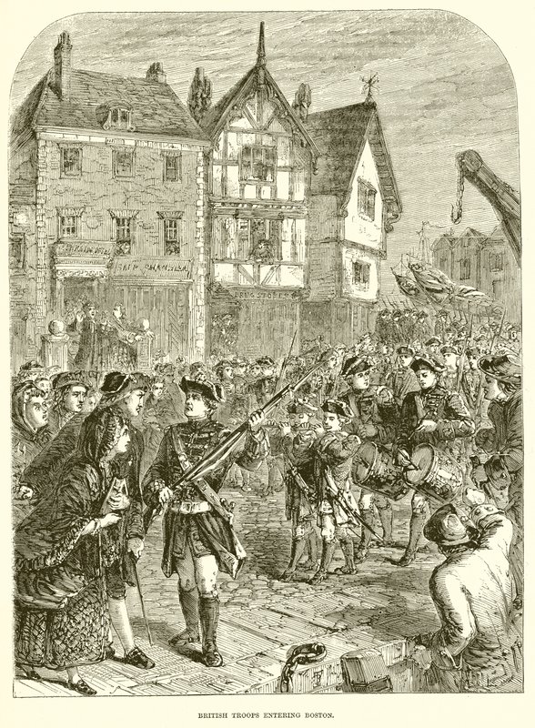Brittiska trupper går in i Boston av English School