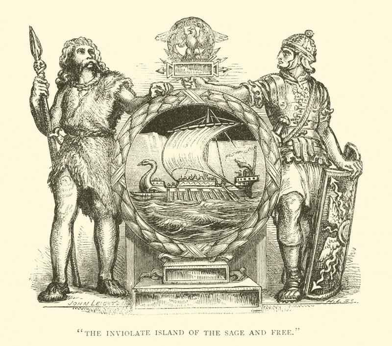 Britt och romersk, Storbritannien, The Inviolate Island of the Sage and Free (gravyr) av English School