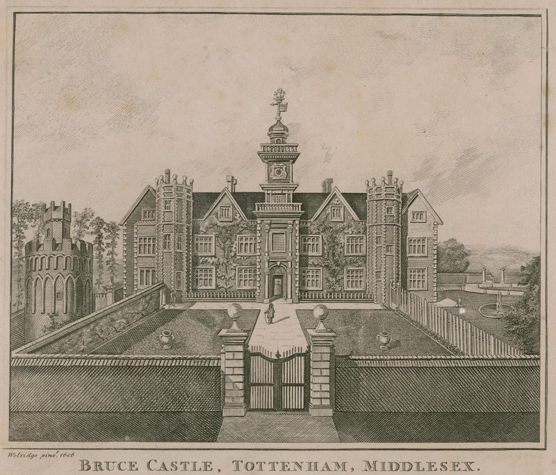 Bruce Castle, Tottenham, London; en vy tagen 1686 av English School