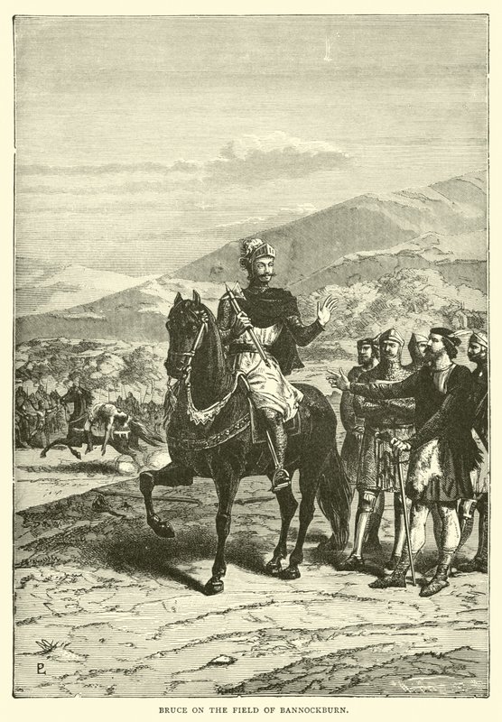 Bruce på fältet i Bannockburn av English School