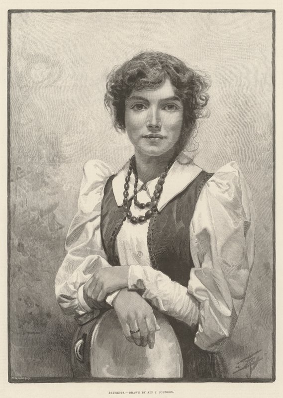 Brunetta (gravyr) av English School