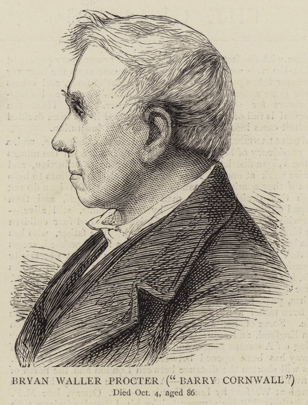 Bryan Waller Procter, "Barry Cornwall" (gravyr) av English School