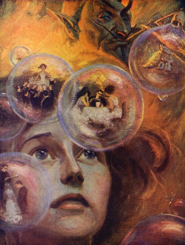 Bubblor (färglitografi) av English School