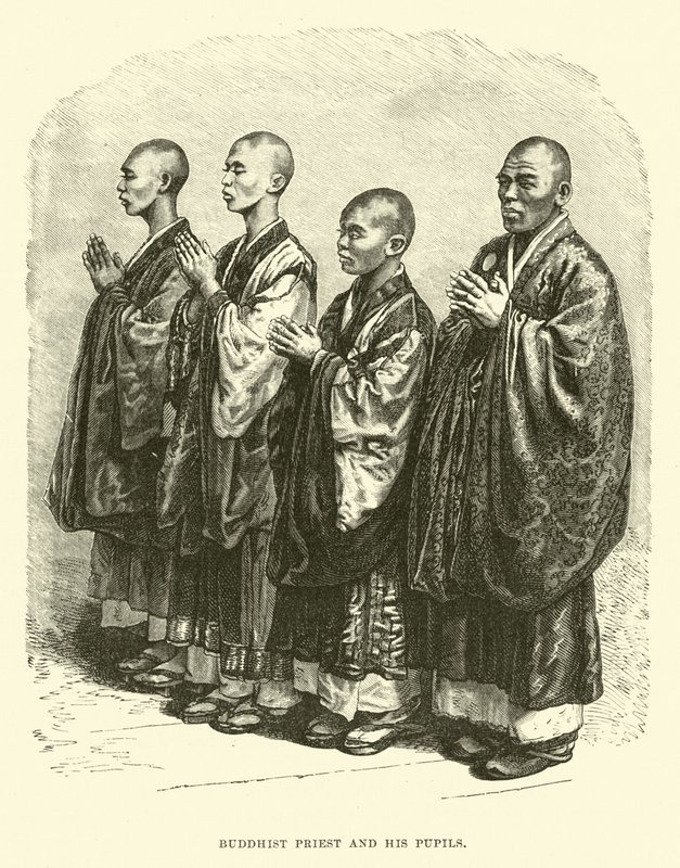 Buddhistpräst och hans elever av English School