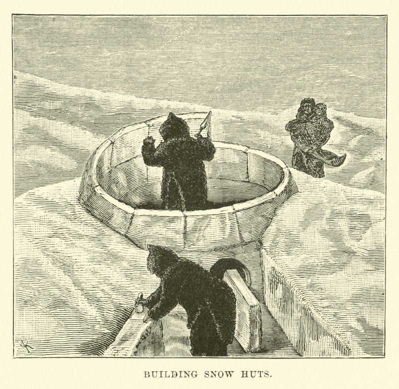 Bygger snöhyddor av English School