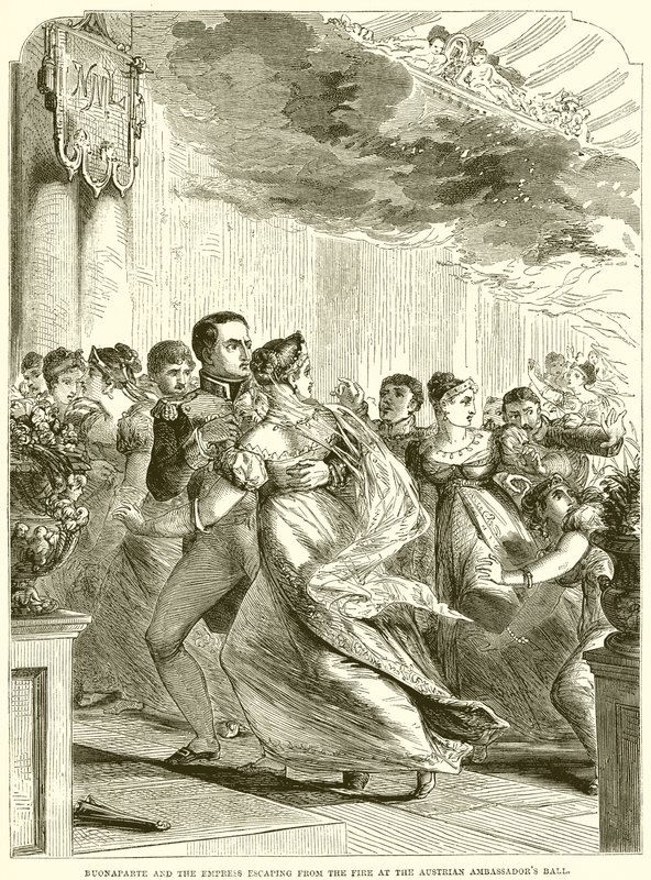 Buonaparte och kejsarinnan flyr från elden på Österrikes ambassadörsbal av English School