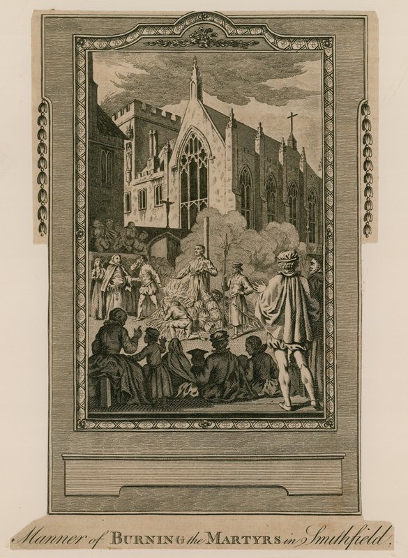 Bränning av martyrer i Smithfield av English School