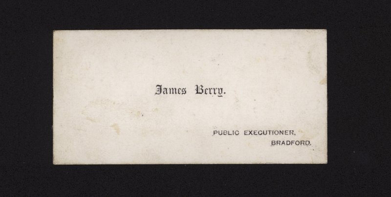 Visitkort av James Berry, bödel av English School
