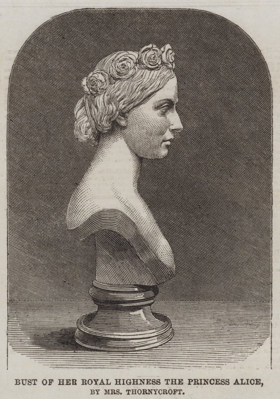 Byst av Hennes Kungliga Höghet Prinsessan Alice, av Mrs Thornycroft (gravyr) av English School