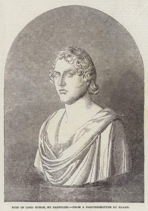 Byst av Lord Byron, av Bartolini (gravyr) av English School