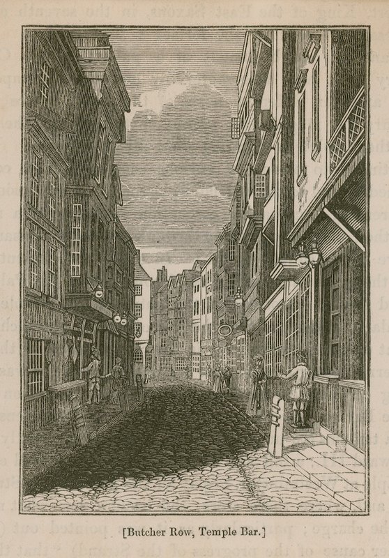 Butcher Row i Temple Bar på Stranden av English School