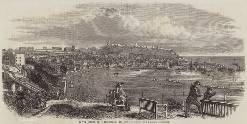 Vid havet, Scarborough Bay (gravyr) av English School