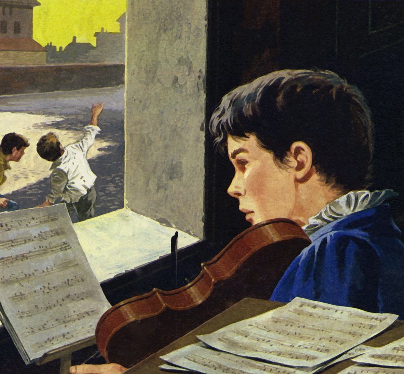 Vid sex års ålder lärde Paganini sig spela fiol av English School