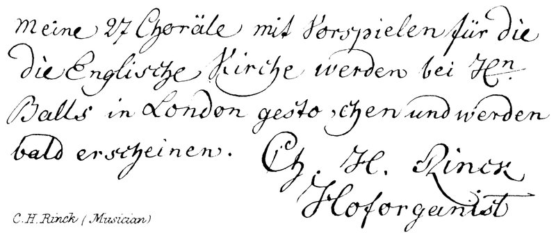 C H Rinck (musiker) av English School