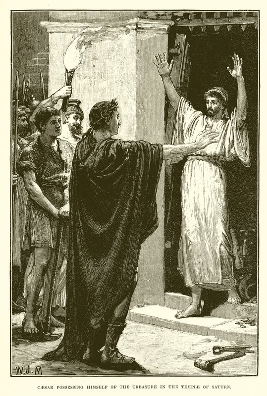 Caesar äger skatten i Saturnus tempel av English School