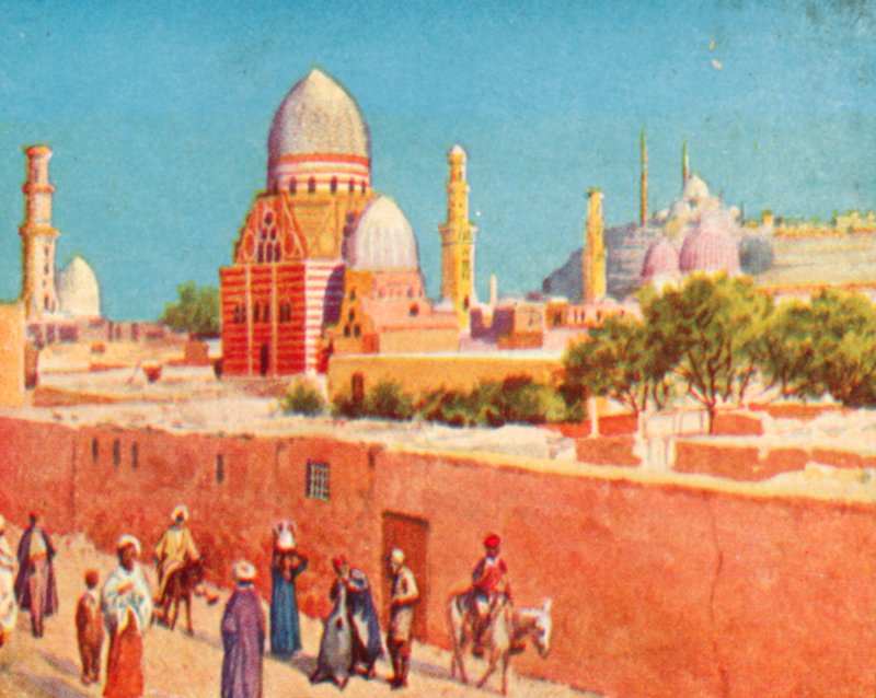 Kairo, Mameluckernas gravar (färglitografi) av English School