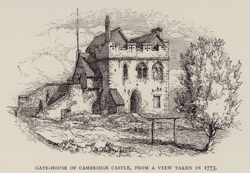 Cambridge: Gate-House of Cambridge Castle, från en vy tagen 1773 (etsning) av English School