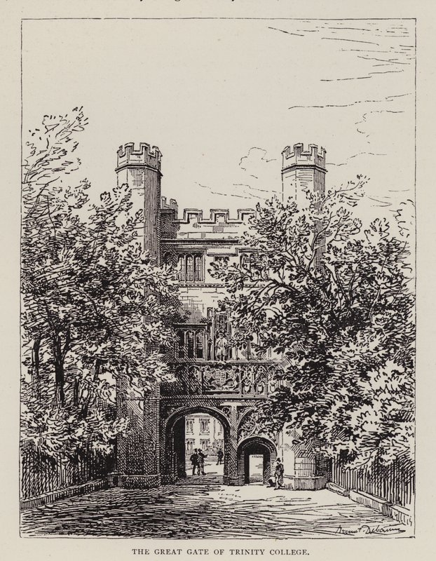 Cambridge: The Great Gate of Trinity College (etsning) av English School