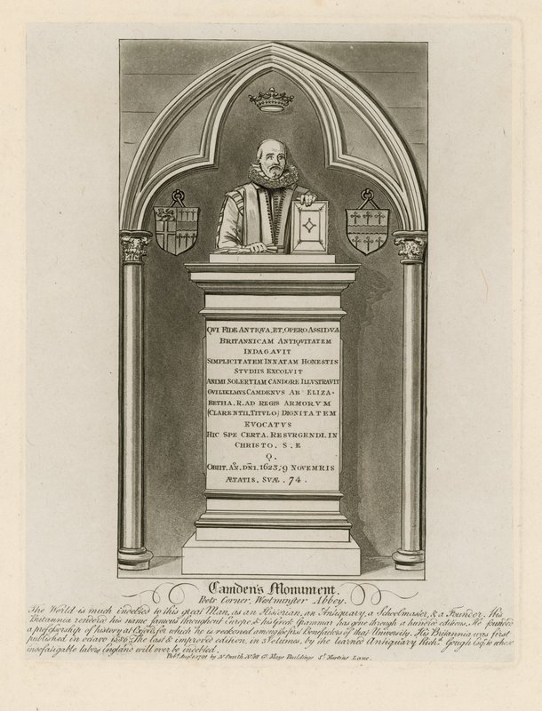 Camdens Monument i Poets Corner av English School