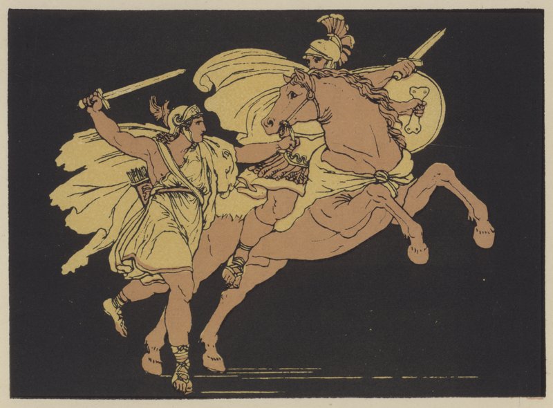 Camilla och Aunus son (färg litho) av English School