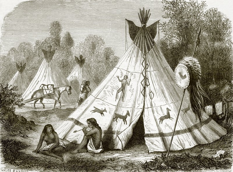 Comanche-indianernas läger av English School