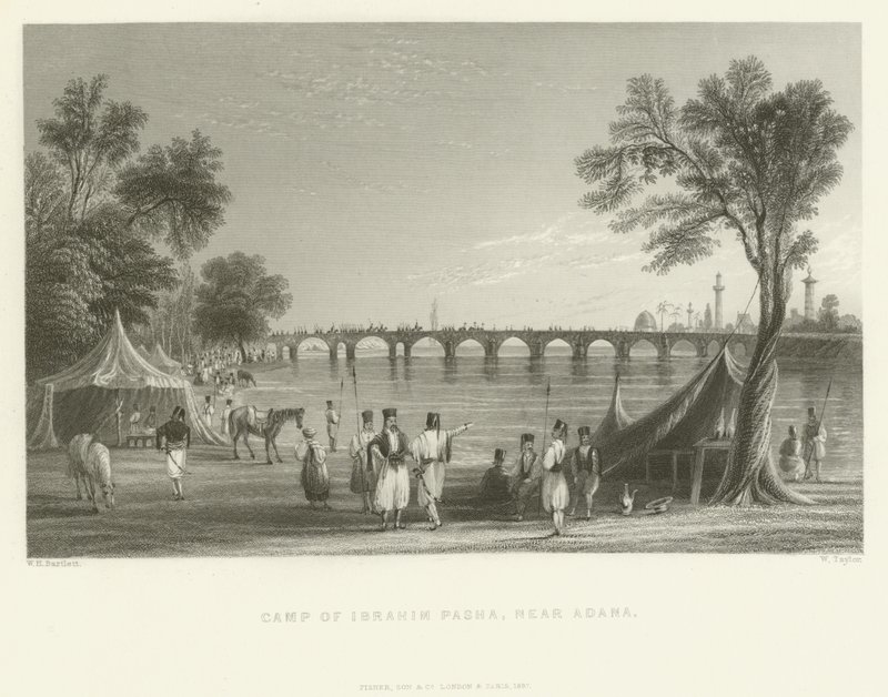 Ibrahim Pashas läger, nära Adana, Turkiet, 1837 av English School